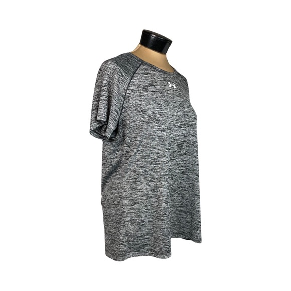 Under Armour Womens Twisted Tech Locker Tee In Space Dyed Black Size L - Picture 7 of 13